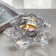 thumbnail image 7 of Pebbuoy Chinese Clear Lotus Candle Holder Faux Crystal Flower Taper Pillar Tealight Candle Candleholder Candlestick Wedding Party Table Centerpiece Decoration, 7 of 7