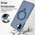 thumbnail image 2 of Allytechgroup for Samsung Galaxy A06 Case, with Kickstand Shock-Absorbent Anti-Fingerprint Anti-Scratch Non-Slip Matte Protective Basic PC+TPU Metal Wireless Charging Cover for Women Men, Blue, 2 of 6