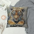 thumbnail image 2 of ONETECH Throw Pillow Cover Cute Animal Wild Feline Predator Watercolor Painting Pillow Case Decorative  Square Cushion for Home Couch Bed, 2 of 5