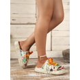 thumbnail image 2 of Fashionable Wedge Slide Sandals For Women, All Over Print Lace-up Front Metal & Chain Decor Sandals, 2 of 5