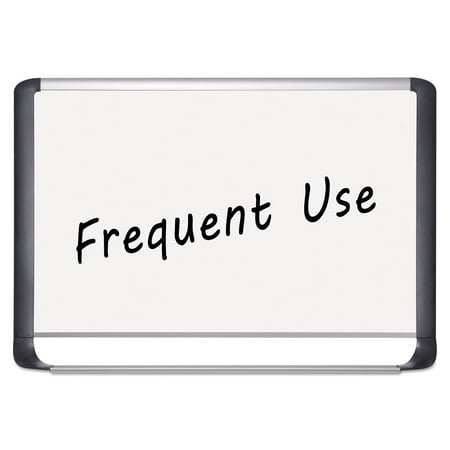 Lacquered steel magnetic dry erase board, 48 x 72, Silver/Black