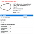 thumbnail image 2 of Oil Pan Gasket Set - Compatible with 1991 - 1997 Toyota Previa 2.4L 4-Cylinder 1992 1993 1994 1995 1996, 2 of 2