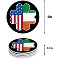 thumbnail image 1 of FMSHPON Independence Day American and Flag in Clover Set of 6 Round Coaster for Drinks, Absorbent Ceramic Stone Coasters Cup Mat with Cork Base for Home Kitchen Room Coffee Table Bar Decor, 1 of 6