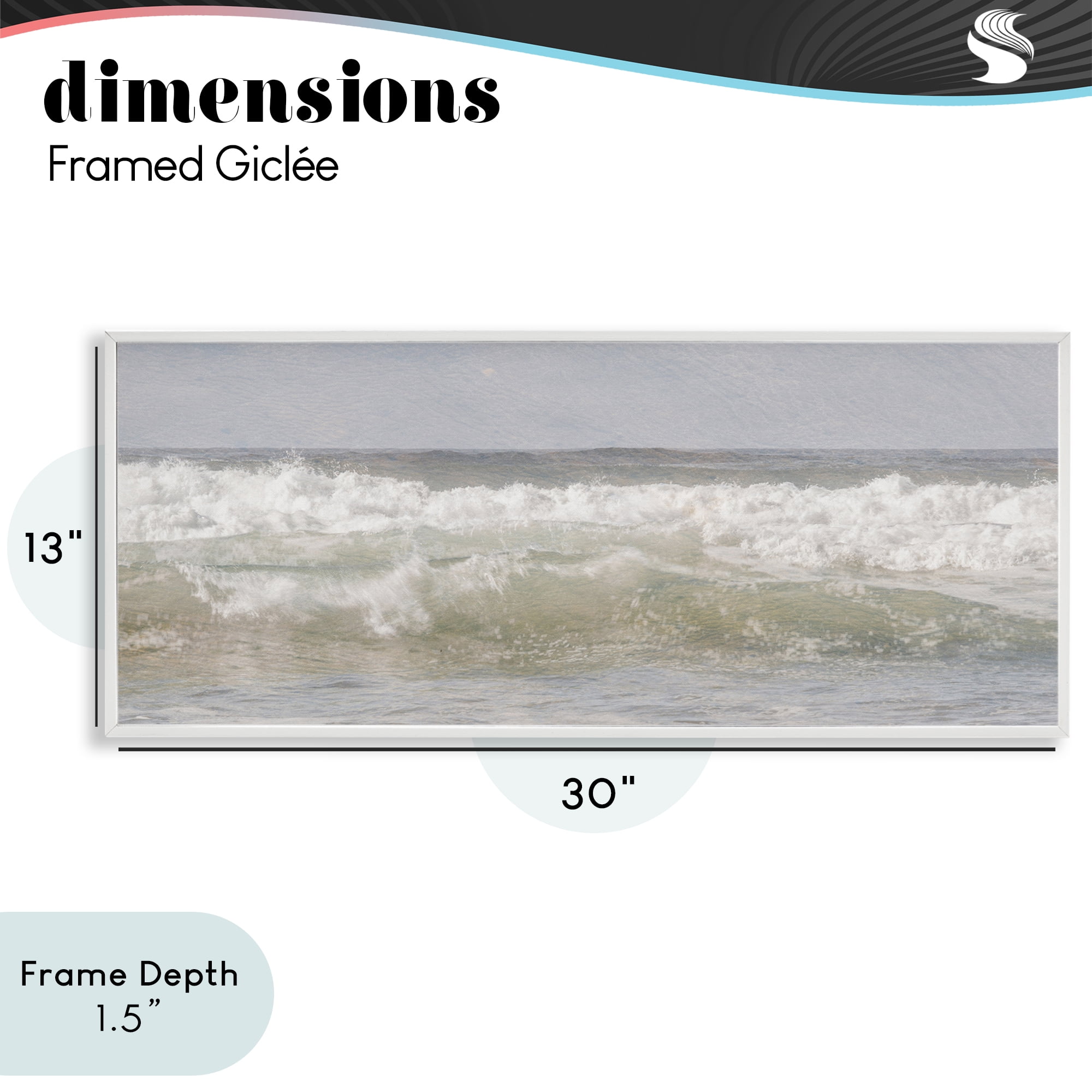 Stupell Industries Panoramic Breaking Waves White Framed Giclee Art, design by Melissa McClain