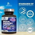 thumbnail image 5 of Brain Memory Supplement Pills - 3X Strength Nootropics for Concentration, Clarity & Focus Support - Brain Health Cognitive Vitamins with Bacopa, Phosphatidylserine & DMAE, Brain Booster, 240 Capsules, 5 of 10