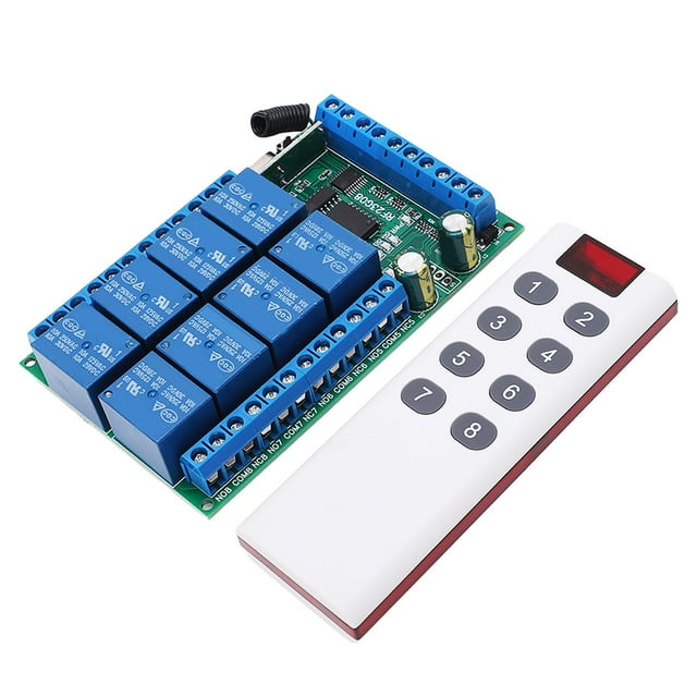 Módulo De Control Remoto, Interruptor De Control Remoto Inalámbrico De 8 Canales De 433,92 MHz Para El Hogar ANGGREK 12V