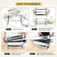 thumbnail image 3 of Lumiparty Chafing Dishes for Buffet Set of 2, 8QT Rectangular Buffet Servers and Warmers Sets w/Lid Holder, Stainless Steel Chafer Catering Supplies Buffet Display for Parties, Silver, 3 of 7
