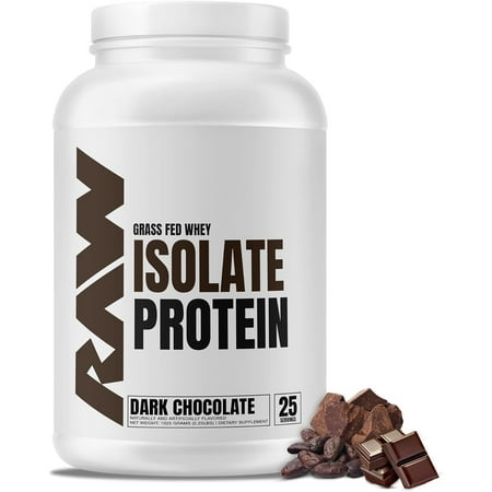 RAW Whey Isolate Protein Powder  Dark Chocolate  100% Grass-Fed (25 Servings)