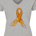 thumbnail image 4 of Inktastic Leukemia Awareness with Orange Ribbon Made of Hearts Women's V-Neck T-Shirt, 4 of 5