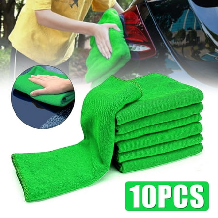 10Pcs Micro Fiber Cleaning Cloths Green Auto Car Care Detailing Microfiber Auto Duster Towel Cleaning Towels & Wipes Cleaning