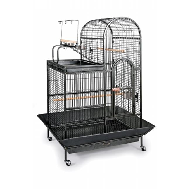 Curated visual reference: Rooftop Bird Cage And Stand Combo Reference: Double Roof Bird Cage With Playtop Black