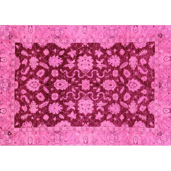 Ahgly Company Indoor Rectangle Abstract Pink Modern Area Rugs, 2' x 3'