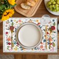 thumbnail image 4 of Watercolor Flowers Placemats Set of 4, Farmhouse Spring Floral Botanical Placemats for Dining Table, Place Mats for Kitchen Tabletop, Waterproof Wipeable Dining Table Mats Set, 4 of 9
