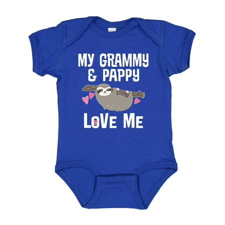

Inktastic Grammy and Pappy Love Me Sloth Gift Baby Boy or Baby Girl Bodysuit