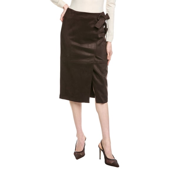 Elie Tahari womens The Dance Wrap Skirt, 14, Brown