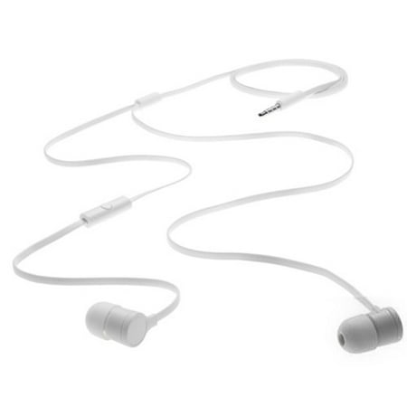 Headset HTC 3.5mm Handsfree Earphones w Mic Dual Earbuds Headphones Earpieces Flat Wired [White] B4Y for ASUS Google Nexus 2 7 - Barnes & Noble NOOK Color HD HD+ - Blackberry DTek50,
