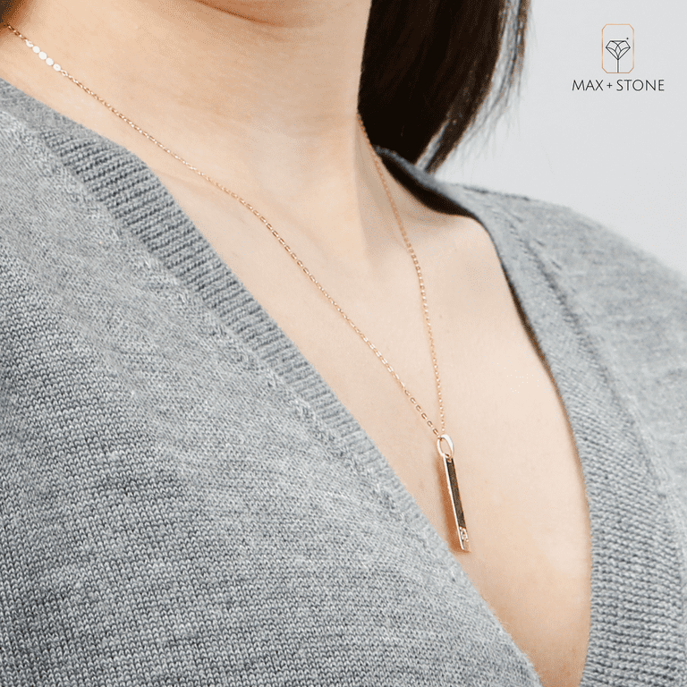 16 inch gold bar necklace deals