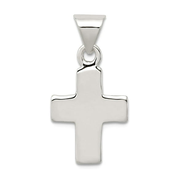 925 Sterling Silver Solid Polished back Religious Faith Cross Pendant Necklace 23x12mm Wide Pendant for Women