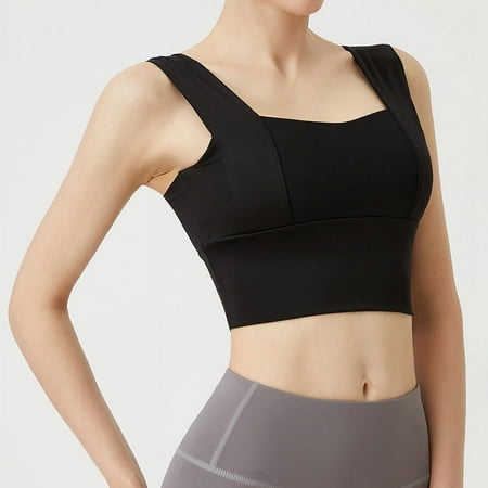 2021 Summer New Push Up Yoga Bra Sports Underwear Beauty Back Cross Shockproof Sports Bra Gym Fitness Bra Crop Top Running Bra (black XL)