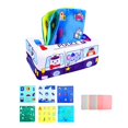 thumbnail image 3 of Caja de pañuelos de papel, juguetes educativos sensoriales para el desarrollo de la motricidad fina, 8 bufandas de colores para bebés de 6 meses. Coche de policía, 3 of 9