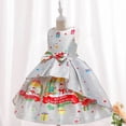 thumbnail image 6 of Girls Casual Dress Bowknot Cartoon Snowflake Cute Print Sweet Trendy Fit Clothes Gown Comfy Lovely Dailywear Fashion New Dresses, 6 of 8