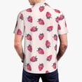 thumbnail image 4 of Daiia Hand Drawn Strawberry Pattern Men’s Polo Shirts,Solid Deck Shirt,Classic Fit, Breathable Cotton Polo for Casual and Sport Wear-, 4 of 9