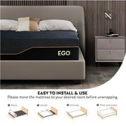 MLILY Ego Black King Size Mattress, 14 inch Cooling Gel Memory Foam Mattress in a Box, Firm