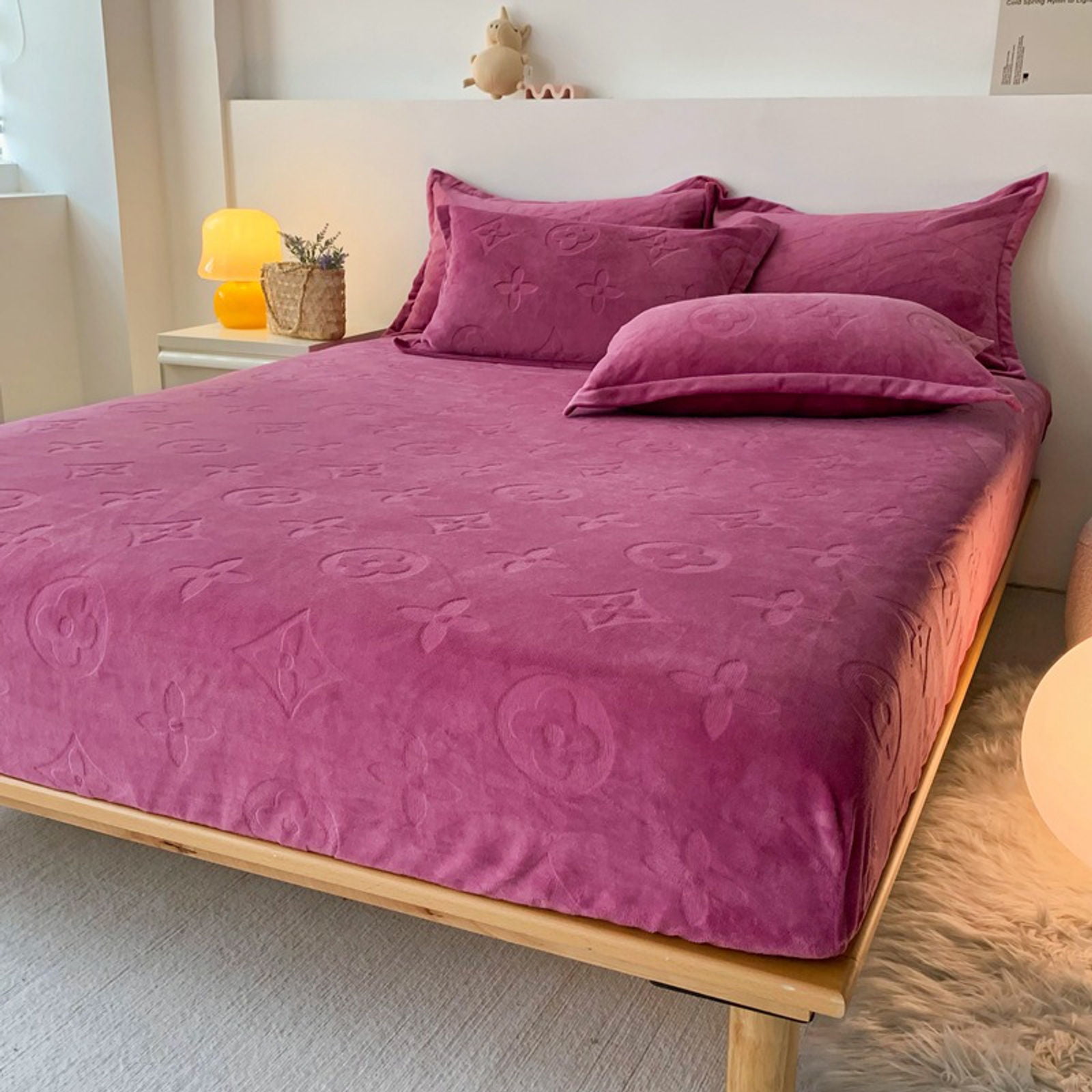 Winter Mattress Milk Velvet Thickened Padded Protective Cover Jacquard