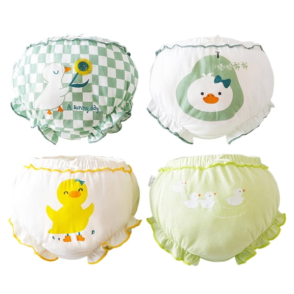 Diaper Cover Baby Bloomers Cute Diaper Covers for Toddler Girls Underwear Pack of 4,Green