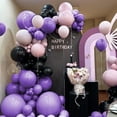 thumbnail image 4 of Kit de arcos con forma de guirnalda con globos MOXMAY, color morado y negro, 151 unidades, látex, 4 of 7
