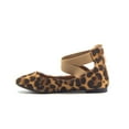thumbnail image 2 of Little Girls Dana Ankle High Strappy Round Toe Mary Jane Dress Flats Shoes, Leopard, 10, 2 of 4