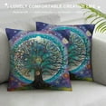thumbnail image 3 of Shiartex  Mandala Throw Pillow Cushion Cover, Tree of Life Floral Style Mandala Calm Artwork Peace Design Natural Scenery, Decorative Square Accent Pillow Case, Multi-Size, Purple Blue, 3 of 5