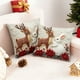 thumbnail image 1 of Juego de 2 cojines navideños de 45 x 45 cm | Cojines decorativos navideños | Fundas de cojín de lino suave para sofá y cama, 1 of 4
