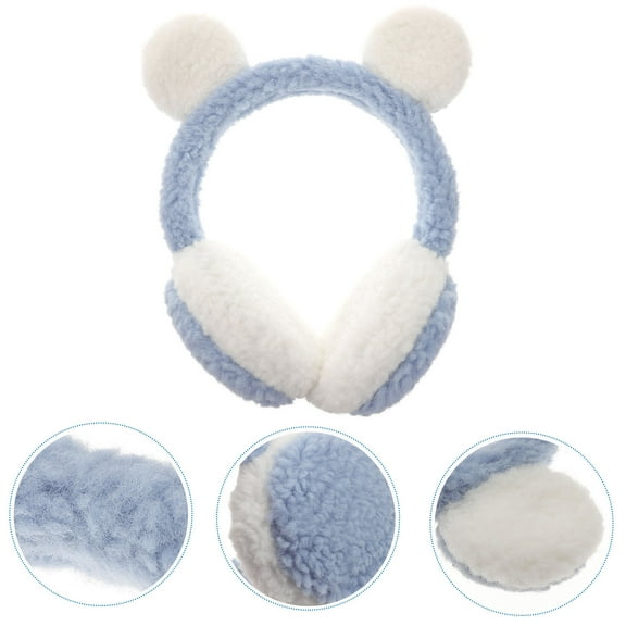 HEMOTON  Ear Warmers Plush Cover Winter Accessories for Girls Muff Child Sky-blue
