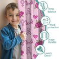 thumbnail image 3 of Blackout Kids Curtains,Pink Breast Cancer and Pioneer Flower Childrens Insulated Curtains Set Of 2,Bedroom Essentials,Toddler Room Decor 52"x63", 3 of 5