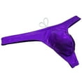 thumbnail image 4 of Botmois Men Shiny Swim Thong Tankini Guy Pouch Beach Sunbathing Swimsuit Gloss Swimwear Purple XL, 4 of 4
