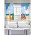thumbnail image 5 of Beach Chairs Sheer Curtains 45 Inch Long 2 Panels, Summer Beach Ocean Seagull Sky Light Filtering Rod Pocket Curtains, Sheer Voile Drapes for Living Room Bedroom, 52"x45", 5 of 8