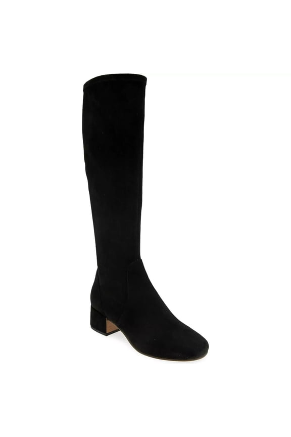 Women Ella Stretch Knee High Riding Boots Size US 9M Black Suede