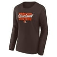 thumbnail image 2 of Women's Logo Athletic Brown Cleveland Browns Grip Long Sleeve T-Shirt, 2 of 3