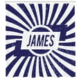 thumbnail image 3 of Ambesonne James Shower Curtain, Nautical Grunge Name, 69"Wx84"L, Navy Blue and White, 3 of 3