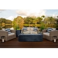 thumbnail image 4 of 60" Rectangular Concrete Smokeless Fire Pit for Patio, Table with Glass Guard and Crystals in Gray (Cobalt Blue), 4 of 9