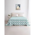 thumbnail image 4 of Twin Flat Sheet Only Boho Minimalist Geometric Art Soft Microfiber Cooling Bedding Sheets Modern Teal Herringbone Texture Flat Bed Sheet, 4 of 4