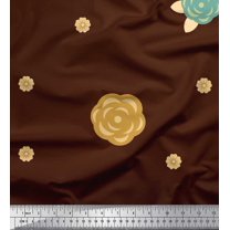 Soimoi Cotton Poplin Fabric Artistic Flower Decor Fabric Printed Yard 42 Inch Wide