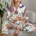 thumbnail image 5 of Xecao Autumn Garden Print Women Pajamas Set Soft Sleepwear Pjs long Sleeve Button Down Nightwear with Long Pants, 5 of 6