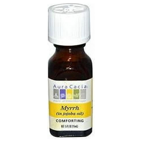 Aura Cacia Myrrh Essential Oil (in jojoba oil) | 0.5 fl. oz. | Commiphora myrrha