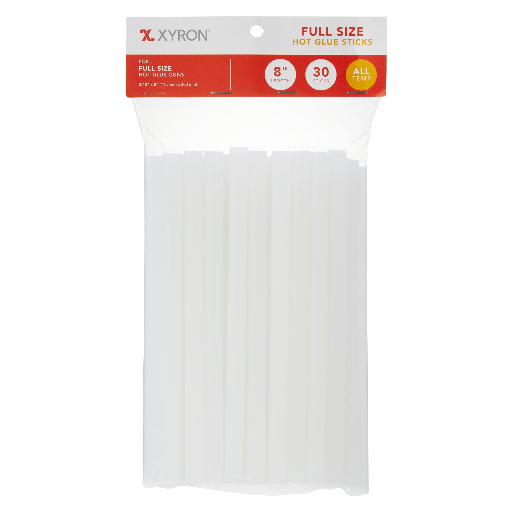 Xyron Full Size Hot Glue Sticks, 8', 30 Pack