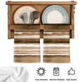 thumbnail image 5 of Brown Stripes Kitchen Towels Set of 4, Country Watercolors Gradient Texture Absorbent Dish Towels for Kitchen, Microfiber Hand Towel, Quick Drying Tea Towel for Cleaning Decorative Dishcloths, 5 of 7