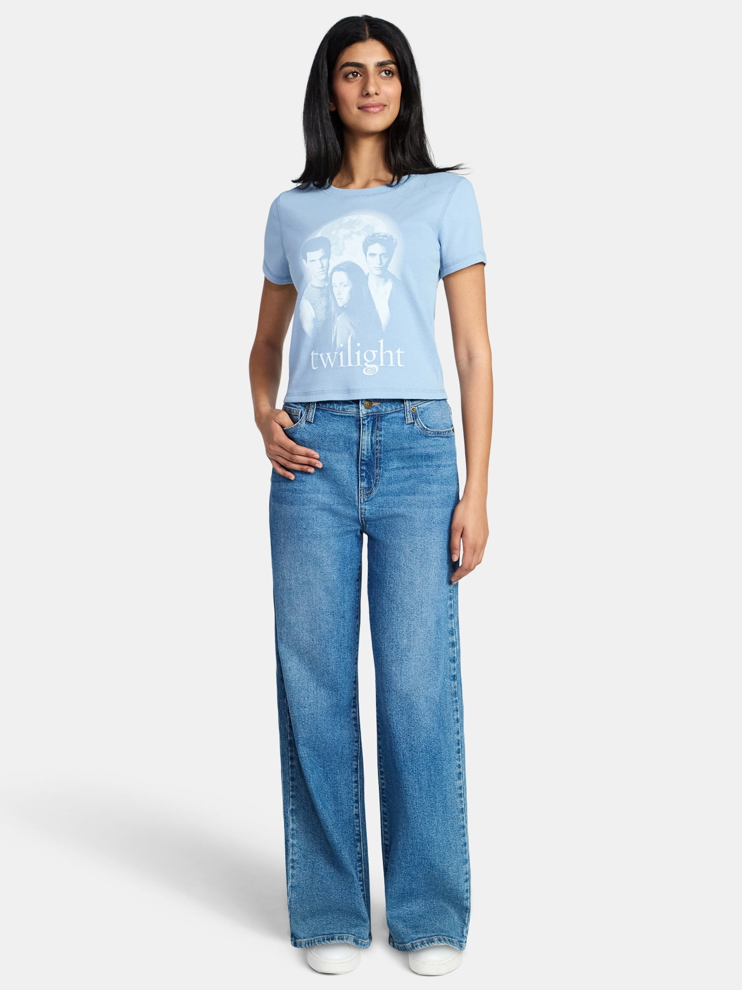 Twilight Moon Women's Graphic Tee with Short Sleeves, Sizes XXS-XXL