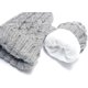 thumbnail image 5 of Gorro de punto con pompón para mujer y niña de invierno, bufandas y guantes de lana, conjunto de 2P MFZFUKR WMCH-377, 5 of 5
