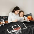thumbnail image 4 of Feelyou 3D Basketball Print Twin Bedding Sets 7-Piece for Teen, Eat Sports Sleep Bedding Comforter Set, Cartoon Ball Gaming Reversible Sheet Sets, Microfiber Bedroom Decor, 4 of 8